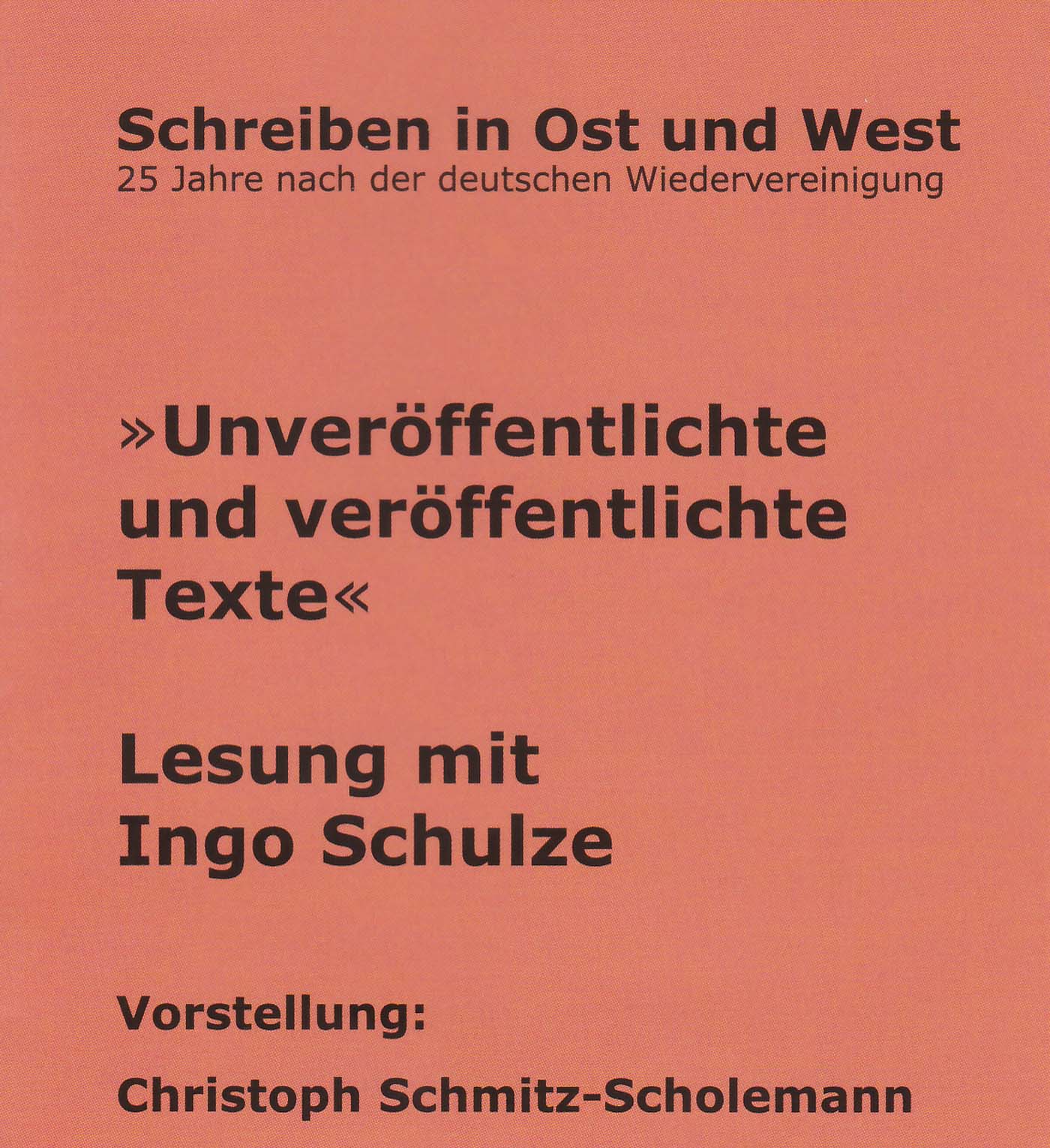 Lesung Ingo Schulze