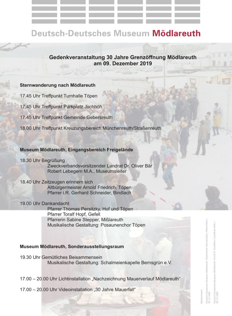 Gedenkveranstaltung 30 Jahre Grenzöffnung Mödlareuth am 09. Dezember 2019