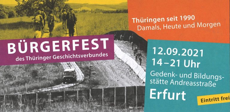 BÜRGERFEST DES THÜRINGER GESCHICHSTVERBUNDES AM 12.09.2021