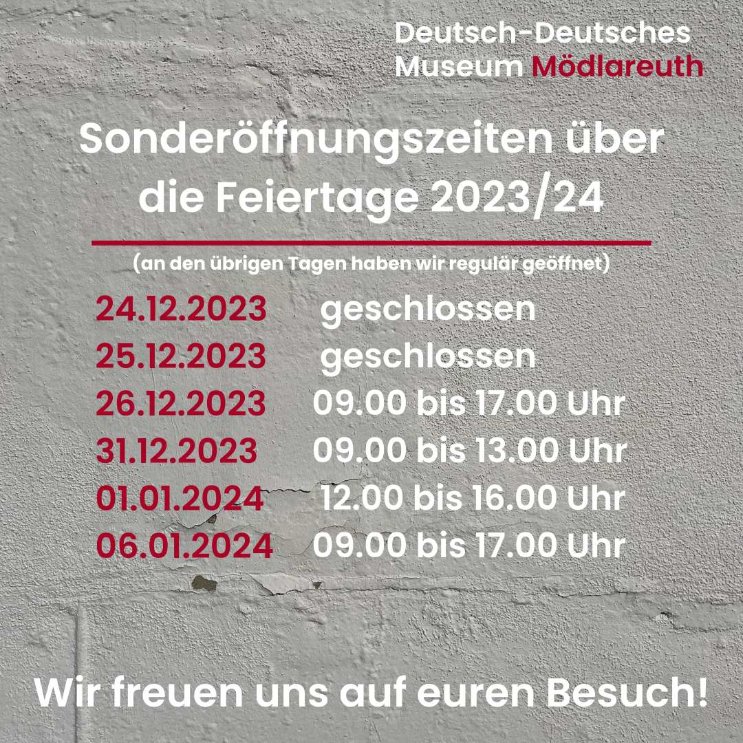 Unsere Öffnungszeiten über die Feiertage DeutschDeutsches Museum